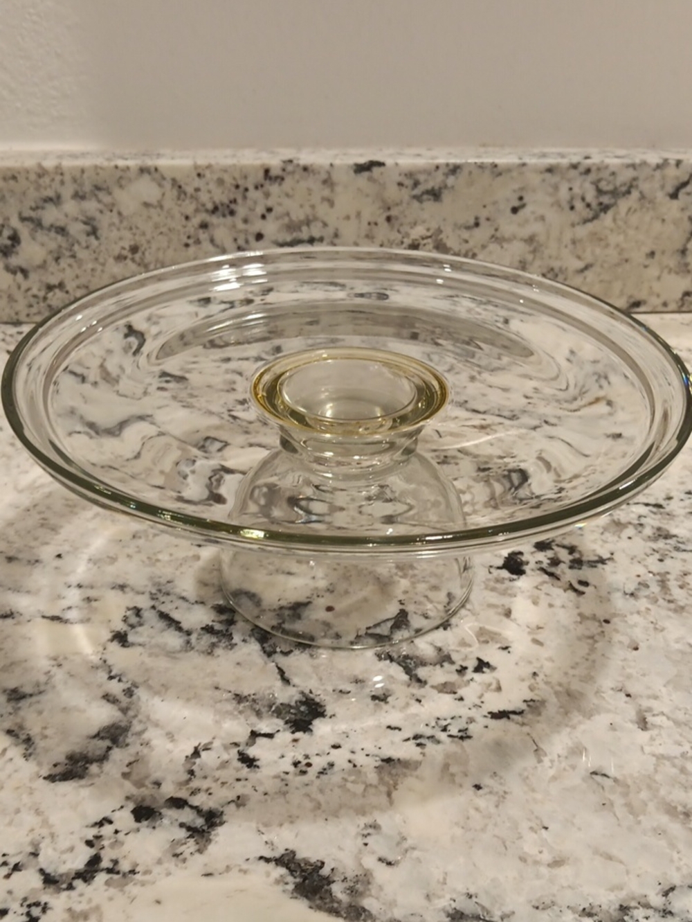 Vintage Clear Glass Pedestal Cake Stand